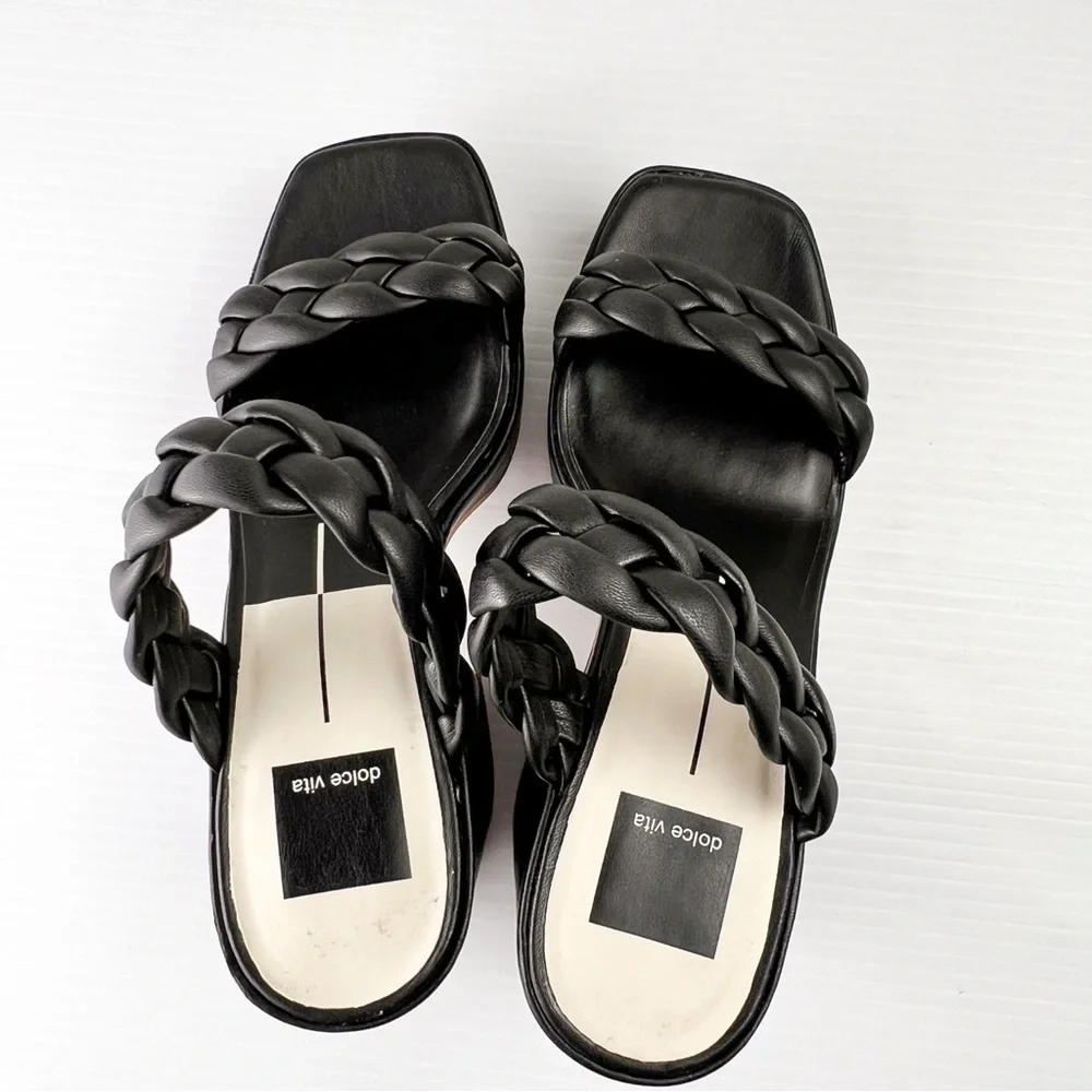 Dolce Vita Chunky Platform Heels womens 9 Black Ashby Twist Y2K 90s
